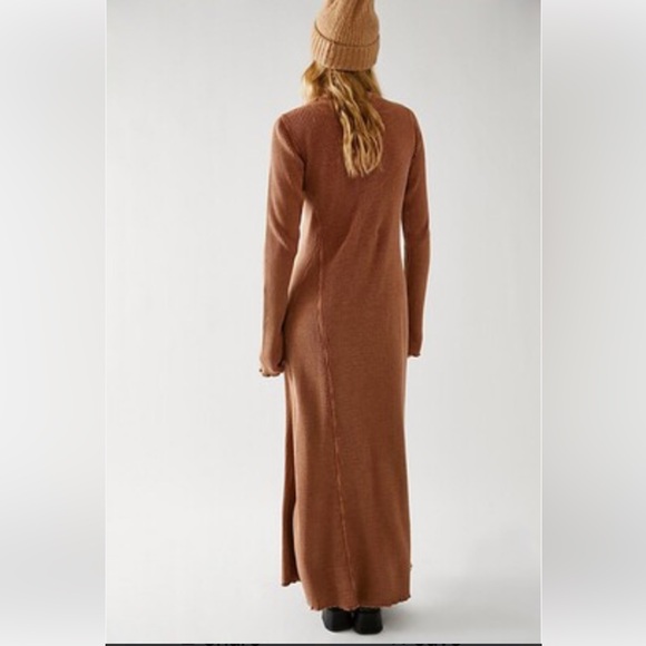 Free People FP One Dusty Rose Natasha Thermal Lounging Dress Relaxed Fit WM Med - Picture 7 of 15